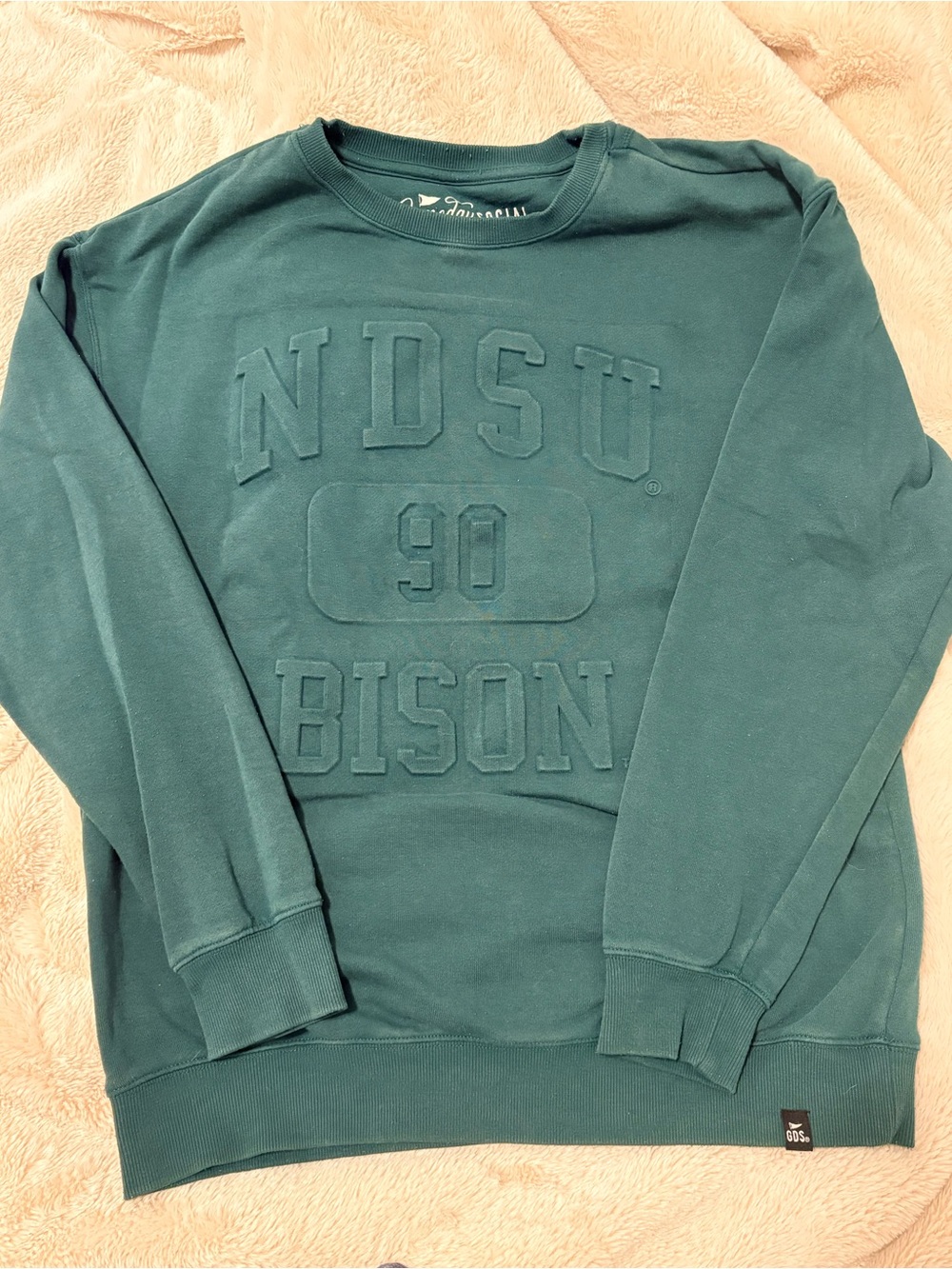 Bison Embossed Crewneck Sweatshirt - Green